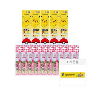 페리오 키즈칫솔 3단계 마이멜로디, 10입, 1개 + 키즈 치약 75g 3단계 피카츄, 5개 + 증정(포켓몬 양치케이스, 1개)
