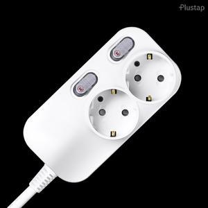 플러스탭  국산 개별 스위치 절전 접지 고용량 고전압 멀티탭 2구 화이트 4.5m 3200w