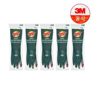 [3M]고리형 다크그린 고무장갑(대) 5개