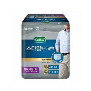 [블루마켓]디펜드 스타일 언더웨어 파워 중형 남성용 9입 성인기저귀 성인용 기저귀 요실금 요양원