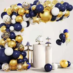 파티 풍선세트 네이비럭셔리 손펌프포함 축하 졸업 (WFHRX1E)