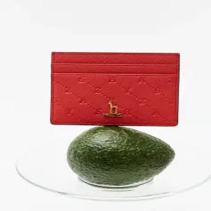 헤지스 액세서리 여성 24FW [스테디셀러]레드 이니셜패턴 소가죽 카드지갑 WIHO4F010R2