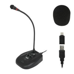 컴퓨터 구즈넥 마이크 USB C타입 콘덴서 유선 녹음 볼륨 에코 PC 스탠드 탁상용 줌수업 게임용 회의용 방송