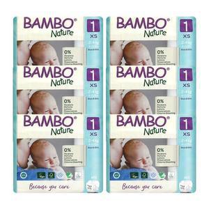 밤보네이처 밤보그린 기저귀 밴드형 신생아용 1단계 공용 22매X6개