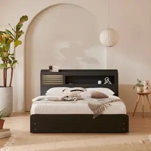 상일리베가구 호텔 피앙세 LED 멀티수납 침대+본넬 세트 Q