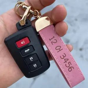 주문제작 가죽 각인 자동차 키링 열쇠고리 차키 꾸미기 커스텀 차량번호 참 장식 액세사리