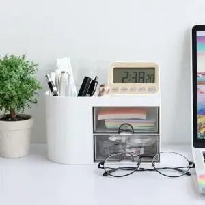 사무용품 메이크업 화장소품 깔끔정리 2단서랍함DO110 공간활용 데스크트레이 책상정리