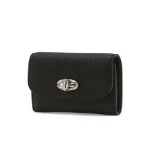 질스튜어트 뉴욕 액세서리 25FW [AUBE][지폐수납가능] 블랙 가죽 오브 장식 3단 반지갑 JAWA5F001BK