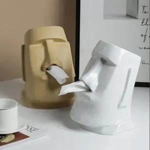 모아이도자기티슈케이스 각티슈 두루마리 모아이석상 (WCB0632)