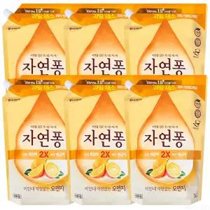 엘지생활건강 자연퐁 오렌지 주방세제 리필 1.4L 6개