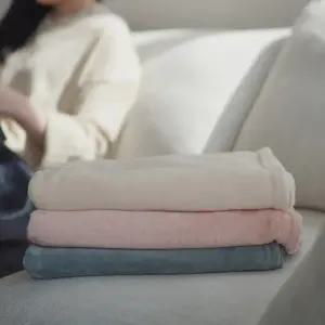 따뜻한 심플 단색 솔리드 극세사 무릎 담요 이불 대형 특대형 차량용 학생용 캠핑용