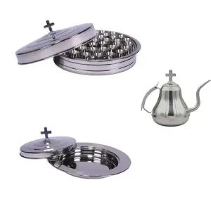 스텐 성찬기 천주교 병 컵 주전자 접시 세트 성례용품 단일상품