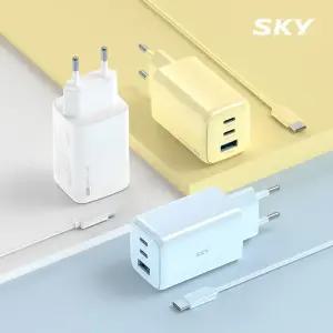 [충전기 BEST] 스카이 필 GaN 큐브 65W PD PPS 4세대 멀티 3포트 초고속 충전기+CtoC 케이블 GaN 65X