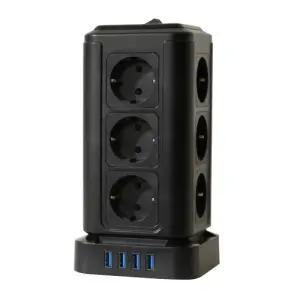 텔로 타워2세대 고용량멀티탭 16구 블랙 4000W 1개