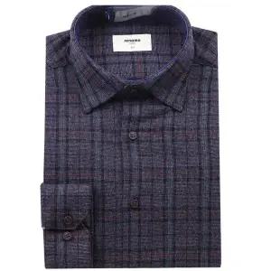 [롯데백화점]레노마 세련된 컬러감의 따뜻한 기모 글렌체크 슬림핏긴팔셔츠 RPWSL1130WN