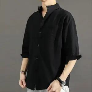 여름 반팔 린넨 셔츠 캐주얼 티 (WFK76C7)