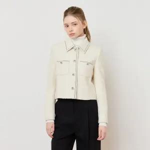 [케네스레이디](대전신세계)[BYLYNN] 울 블렌드 자수 라인포인트 숏 자켓 EWJKPA0100