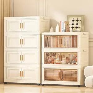 가정용 플라스틱서랍장 양문형 폴딩투명 바퀴 플라스틱 수납 침실 상 다용도 폭