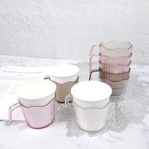 [3개] 4P E PET 겸용 대 받침 보냉 보온 손님용 손잡이 업소용 이쁜 일회용 종이 컵 투명 트레이 홀더