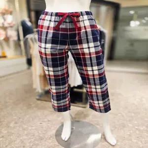 엘르이너웨어 25FW 텐더 체크 여성 홈웨어 면 파자마 EEWEF913 NV