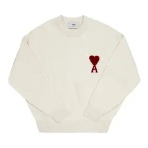 아미 AMI 니트 남자 여자 공용 빅하트 UKS838 018 154