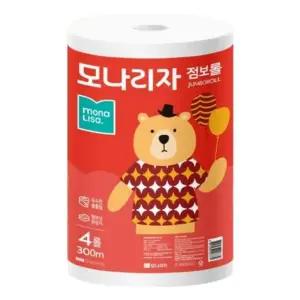모나리자 점보롤 2겹 300m 4롤 3겹화장지 각티슈 주방타올 롤화장지
