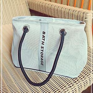 메탈 프레임 목욕바구니 그레이 대형 가방 목욕가방 샤워가방 백 물놀이가방 비치백 여름가방 메쉬