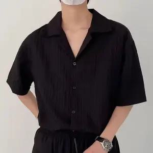 플리츠 오픈카라 남성 반팔셔츠 여름셔츠 시원한셔츠 (WFAADC1)