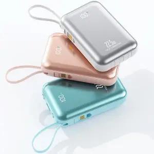 대용량 고속충전 보조배터리 LED잔량표시 케이블내장형 PD 22.5W 20000mAh