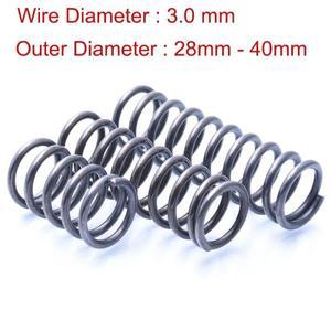 블랙 압축 스프링 와이어 직경 3.0mm 압력 큰 외장 28mm-40mm 길이 30mm-100mm DIY용 강철  2 개