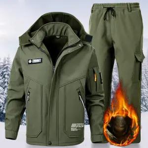 방한자켓 동계낚시 후드 남성겨울야상 천연 방수 플리스