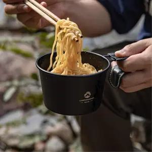 계량눈금 티타큠코팅 블랙 시에라컵 600ml 차박 등산 간편휴대 캠핑식기 낚시 백패킹