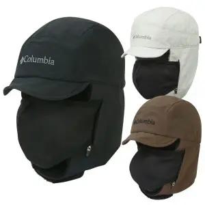 [매장판] 컬럼비아 모자 다운 투 다크 트래퍼 남녀공용 방수 방한용 마스크 캡 블랙 YM0696