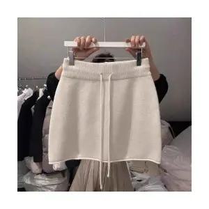 여자 미니 스커트 하객 A라인 니트 추동 하이웨스트 가드 힙업 BE4