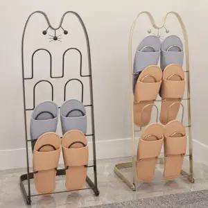 슬리퍼 거치대 선반형 다용도 접이식 실내화 거치대 현관 다단 철제 욕실정리선반 욕실수납선반