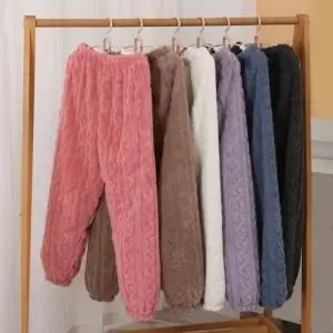 수면 바지 밍크 융털 홈웨어 팬츠 허리 고무 밴딩 통넓은 와이드 편한 넉넉한치수 사이즈 겨울 남자