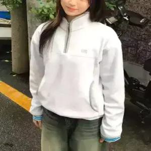 코드그라피 codegraphy (우먼) 폴라플리스 하프 집업멜란지그레이