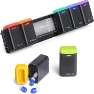 코비우우 주간 알약 정리함 마그네틱 탈착식 상자 7일 1일 1회 대형 여행용 케이스 일주일에 한 번 매일 약