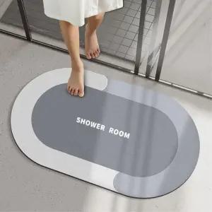 욕실 주방 투톤 그레이 논슬립 규조토 발매트 오피스텔 숙박업소 원룸 선물용 발판