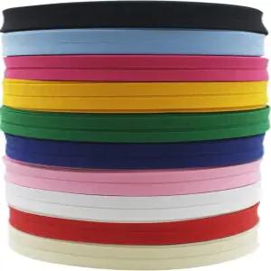 IubuFigo 12mm 1 /2 단일 접힘 바이어스 테이프 바느질용 솔리드 컬러 100 폴리에스터