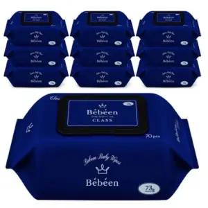 베베앙 EWG 1등급 성분 100% 프리미엄 엠보싱 아기물티슈_캡형 70매 10팩 434492