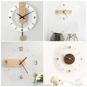 인테리어 모던 벽시계 추시계 예쁜 나무 원목 거실 사무실 무소음 우드 디