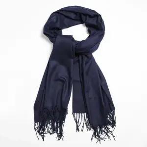 머플러 딥블루 면 넓은 목도리 코트