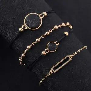 시크블랙 레이어드팔찌 4개세트