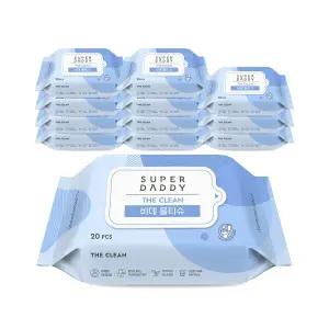 슈퍼대디 임박특가 더클린 비데물티슈 휴대 20매 12팩 (소비기한 26년 4월) 434573