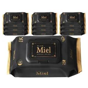 미엘 블랙 아기물티슈 72매 캡형 10팩 양방향엠보싱 평량 65g 434393