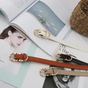 골드 버클 엣지 슬림 가죽 벨트 (WFJ59SZ)