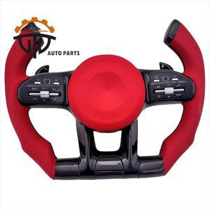 메르세데스 호환-벤츠 호환 C E GLC S 클래스 W204 W221 AMG 탄소 섬유 스티어링 휠 교체 실제