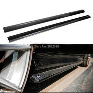 실제 탄소 섬유 사이드 스커트 패널 익스텐션 벤츠 호환 C 클래스 W204 세단 4 도어 C63 AMG 쿠페 2 문짝 2