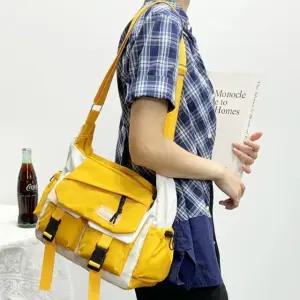 캐주얼 학생 메신저백 버클 메신저 가방 크로스 옐로우 (WFK43CW)